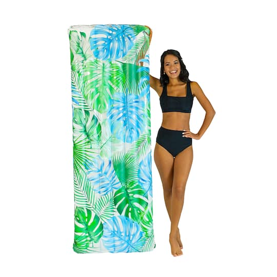 PoolCandy Deluxe Pool Raft with Palm Print